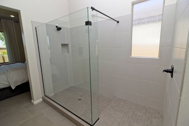 Compact Shower with Built-In Shelves